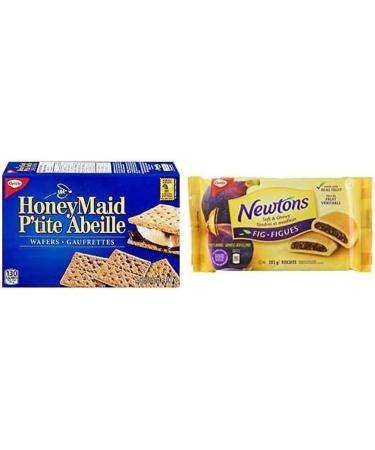 Christie Honey Maid Graham Cracker Wafers Summer Snacks 1 Box (400g) with Newtons Fig Cookies 283g