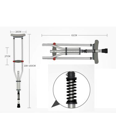 Folding Underarm Adult Crutches with Damping Spring Comfortable Medical Crutch with Double Shock Absorber Height Adjustable Aluminum Alloy Surprise Gift - Buy Online on GoSupps.com