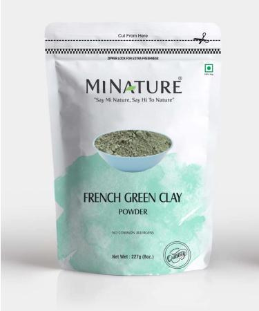 French Green Clay powder by mi nature | 227g( 8 oz) ( 0.5 lb) | Montmorillonite Clay | Facial Care | Skin care