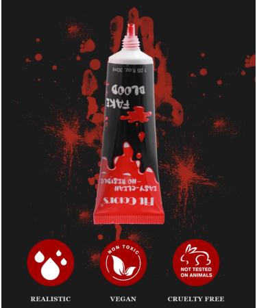 GL-Turelifes Halloween Fake Blood Paint Makeup | Coagulated Blood Gel for Zombie Vampire & Monster SFX | 1.06oz Bright Red Special Effects Wound Modeling - Buy Online on GoSupps.com