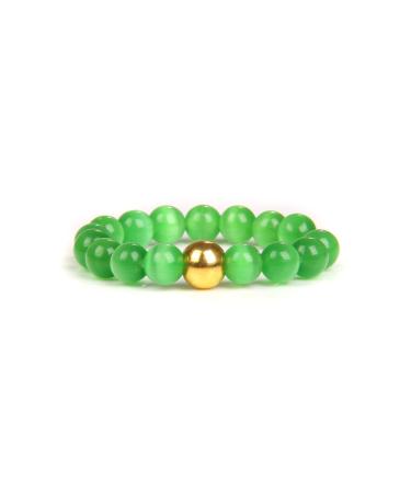 Babuun room decoration pearl rings for women men crystal resizable finger rings Handmade quartzstein rings wedding jewelry 4 mm epidot 4mm green car eye