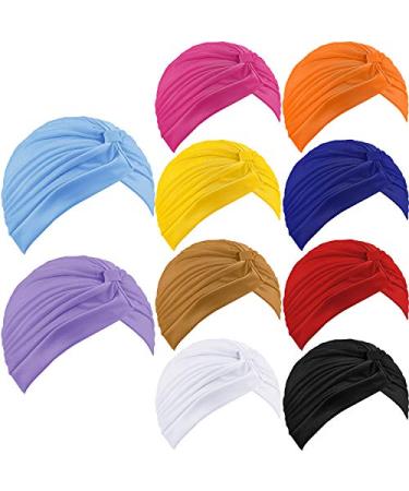 Stretchy Turban Cap Chemo Head Wraps Bennie Twisted India's Hat for Women Girl Assorted Colors