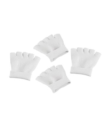 FRCOLOR 2 Pairs Five Toe Half Socks White Sock Heel Sleeves moisturising Socks moisturizing Half Toe Socks Foot Care Socks Yoga Toe Gelt White Gel Skin Beauty Socks Splitter Latex Silk Spa