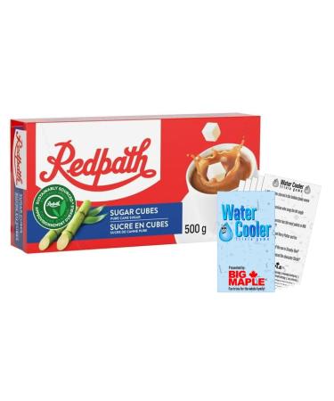 Pure Cane Sugar Cubes Bundle. Includes (1) Package of Redpath Pure Cane Sugar Cubes (500g 144 Total Cubes) with Water Cooler Trivia Game by BIG MAPLE . Gluten Free. Kosher. Vegan Friendly. Perfect for Tea or Coffee