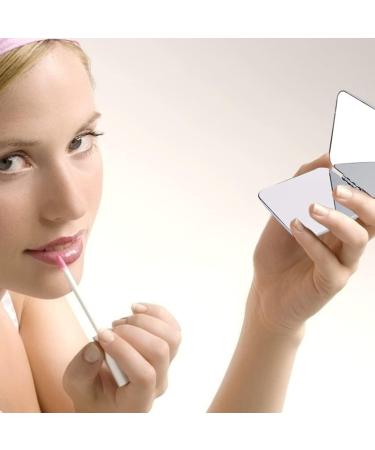 LIUMMRCY Portable Folding Pocket Mirror - Double-Sided Stainless Steel Travel Makeup Mirror | Compact Square Cosmetic Enhancer - Buy Online on GoSupps.com