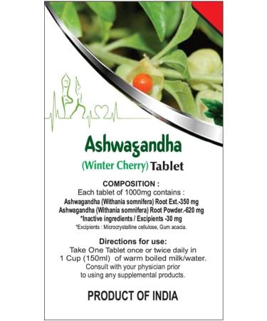 BASIC AYURVEDA Ashwagandha Tablets - 1000mg | Winter Cherry Herbal Supplement | Plant-Based Formula for Daily Routine | Natural Root Extract for Men & Women | 40 Tablets - Buy Online on GoSupps.com