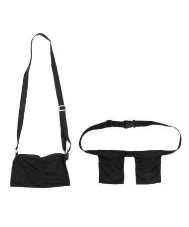Mastectomy Drain Holder Pouches with Shower Bag Length Adjust Elastic Band Mesh Shower Bag Surgery Drainage Pouch for Surgery Mastectomy(Black)