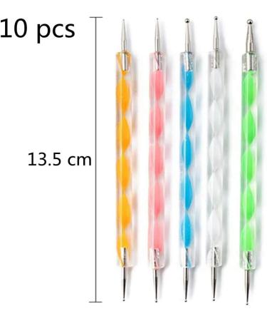 10Pcs Professional Nail Art Dotting Pens Set for Manicure - DIY Nail Art Tools - Buy Online on GoSupps.com