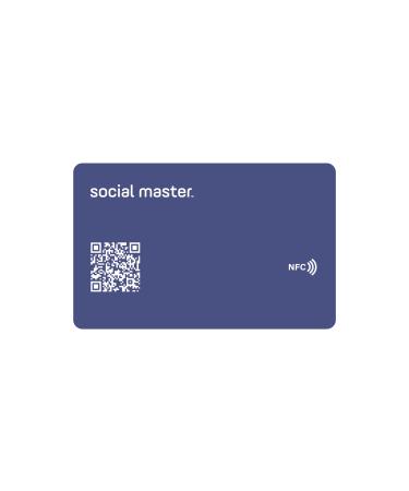 Social Master Digital Business Card Plastic Wallet Sized NFC Tag for Instant Contact and Social Media Sharing iOS and Android Compatible (Navy)