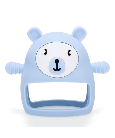 Teething Toys for Babies 0-6 6-12 Months Infant  MISLILI Never Drop Food Grade Silicone Baby Teether Toys  Prevent Choking & Odorless  Less Dust and Hair Adhesion  Baby Gift Blue