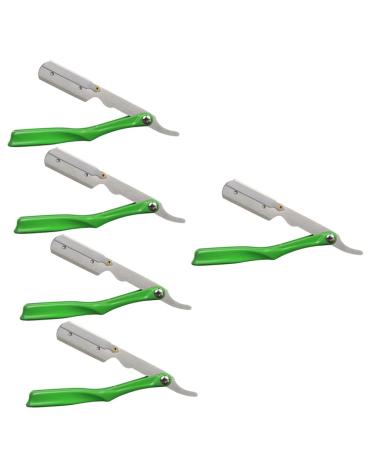 Frcolor 5st cartridge for manual razors hairdresser safety razor metal bracket vintage hair razor razor accessories hair razor for men rustproof steel deliveries man old fashion