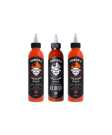 Poirier's Louisiana Style Hot Sauce 3-Pack Gift Pack (2 x Original and 1 x KO Edition 177ml each)