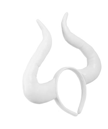 Ciieeo Devil Horns Headband Black: Cosplay Horn Hair Hoop Demon Headpiece Devil headband for Halloween Party Hair Accessory White