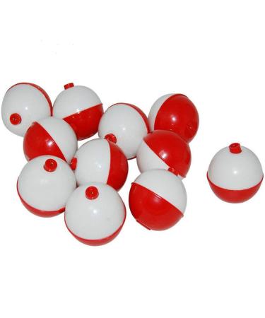 50Pcs Fishing Bobbers Floats,1 inch Hard ABS Bobber for Fishing Snap-on Round Fishing Floats Red and White Fishing Bobbers Bobs Fishing Party Decorations