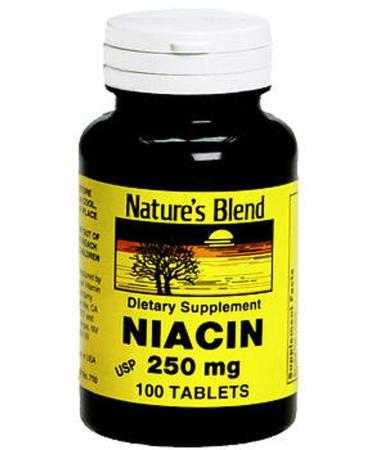 Nature's Blend Niacin 250 mg 250 mg 100 Tabs - Buy Online on GoSupps.com
