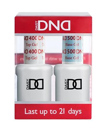 DND Daisy Base Coat 500 & Top Coat 400 Set - Gel Nail Polish UV/LED Soak Off Manicure Varnish