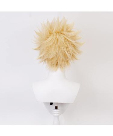 Lwiuentx MHA Katsuki Bakugou Short Yellow Wig | Free Wig Cap | International Shipping - Buy Online on GoSupps.com
