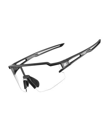 ROCKBROS Photochromic Sports Sunglasses for Men Women Cycling UV Protection Black