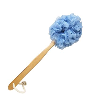 RASDDER Loofah on a Stick, Loofah Back Scrubber for Shower, Bath Sponge with Handle, PE Soft Mesh Lufas, Exfoliating Luffa for Men and Women A-Blue