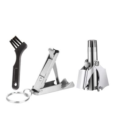 Beaupretty Electric Razor Ladies Electric Shaver Men Nose Hair Trimmer Set: Manual Nose Hair with Nail Clippers Small Brush Nose Hair Removal Mens Grooming Trimmer Mens Razors