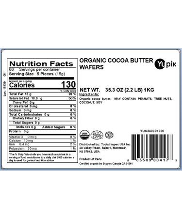 Yupik Organic Cocoa Butter Wafers - 35.2 Oz - Buy Online on GoSupps.com