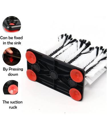 siyewio Water Bottle Cleaning Brush Glass Cup Washer with Suction Base 3 Bristle Brush for Beer Cup Long Leg Cup - Buy Online on GoSupps.com