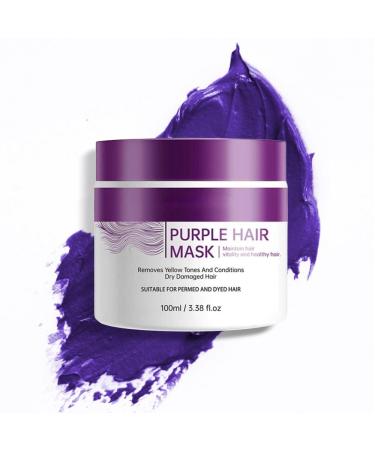 Collagen Hair Mask Purple Mask Collagen Hair Mask Purple Hair Mask Hair Care Deep Smoothing Hair Mask Suitable For All Types Of Dry And Damaged Hair 100ML