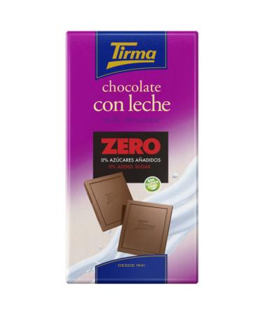 Tirma Zero No Sugar Added Milk Chocolate Bar 125g | Diabetic Friendly | Gluten Free Chocolate | Snack No Added Sugars | Vegeta