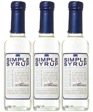 Stirrings Pure Cane Simple Syrup Cocktail Mixer - Excellent Flavoring for Coffee, Tea, and Baking | Pack of (3) | Pure, Natural, and Free of Harmful Preservatives