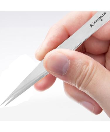 Excela Tweezer Medium Pointed Stainless Steel 5 - Precision Tweezers - Buy Online on GoSupps.com