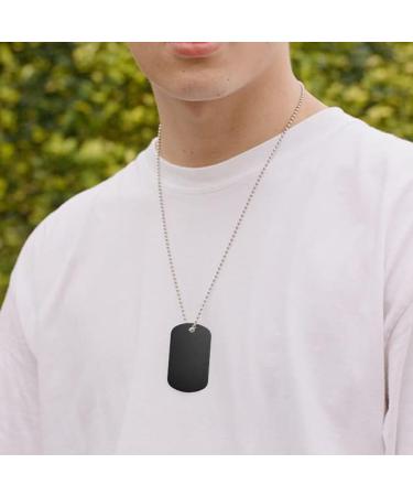 YapitHome 25 Pcs Blank Dog Tags Engraving Blanks Anodised Aluminium Blanks for Necklace Bracelet Dog Tags Making black - Buy Online on GoSupps.com
