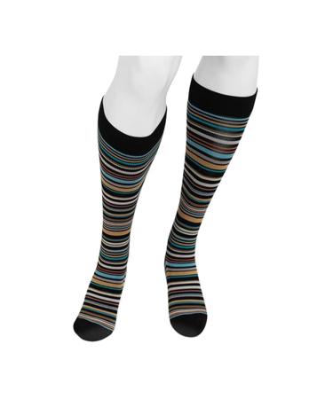 Juzo Power Vibe Premium Compression Socks For Men and Women 15-20 mmHg Super Stripe Large