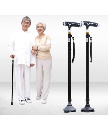 Crutches for The Elderly Four-Legged Telescopic Elderly Aluminum Alloy Lightweight Multifunctional Cane Cane with Light and Non-Slip Walking Stick (Color : B) Smooth Sailing - Buy Online on GoSupps.com
