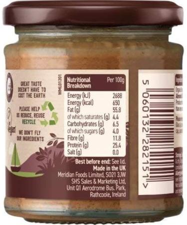  Meridian Meridian Foods Smooth Organic Almond Butter 100% Nuts 170g (pack of 6) - Buy Online on GoSupps.com