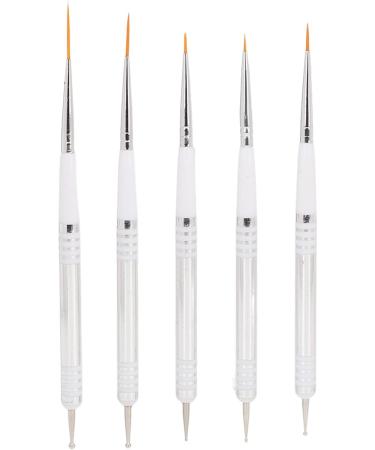 5 Nail Art Brushes with Double Ended Detail Drawing Fine Tip Dotting Pens for Home DIY Salon Manicure Nail Art Design Tools - Buy Online on GoSupps.com