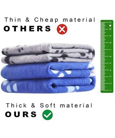 6 Pack Pet Blanket Soft Fleece Dog Cat Blanket - Paw Print Design - Small Size - Ideal for Pet Kennels, Beds, Car Seats & Crates - 24x27inch - Fluffy & Warm Sleep Bed Cover for Kitten Puppy - Buy Online on GoSupps.com