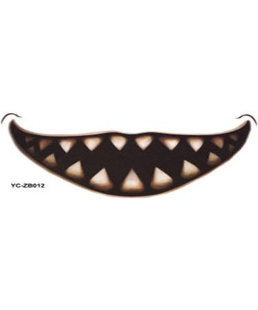 12PCS Halloween Temporary Face_Tattoos | Halloween Clown Horror Mouth Tattoo_Stickers Temporary_Tattoos | Face Decals Prank Props for Halloween Cosplay Party Decorations - Buy Online on GoSupps.com