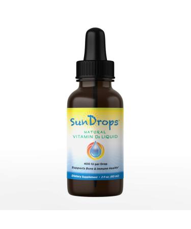 Sundrops Vitamin D Drops for infants - Gluten-free Non-GMO and All Natural - D3  400 IU   1 drop   100% Daily Value - Safe and Easy Concentration for your Baby - 60 mL (2 fl oz)   over 2 000 Doses! 2 Fl Oz (Pack of 1)
