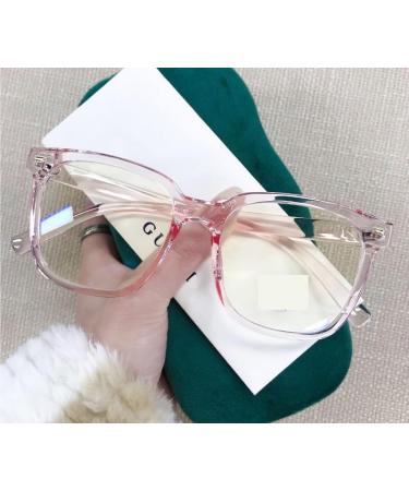 Oversized Reading Glasses Square Blue Light Blocking Computer Readers Fatigue Relieve Eyewear Flat Light Mirror +100 Pink