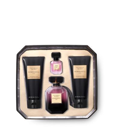 Victoria's Secret Bombshell Oud 4 Piece Gift Set: 1.7 oz. Eau de Parfum Body Wash Body Lotion & Mini Eau de Parfum
