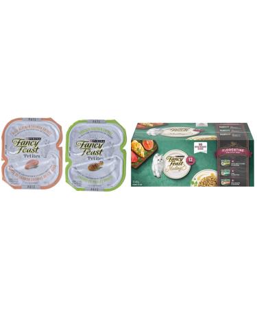 Fancy Feast Petites Wet Cat Food P t Collection Variety Pack - 79.4g Tub (12 Pack) Brown & Fancy Feast Wet Cat Food Elegant Medleys Florentine Variety Pack 85 G Cans (12 Pack)