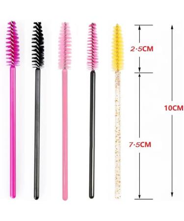 100 Pcs Disposable Mascara Wands Eyelash Brush Spoolies - Pink + Black | for Eyebrow & Lash Extension - Buy Online on GoSupps.com