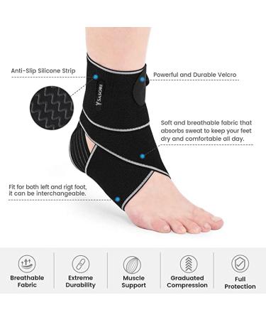 Sasori Ankle Support Brace - Adjustable Compression Strap for Sports Protection and Injury Recovery - One Size Fits Men and Women - Buy Online on GoSupps.com