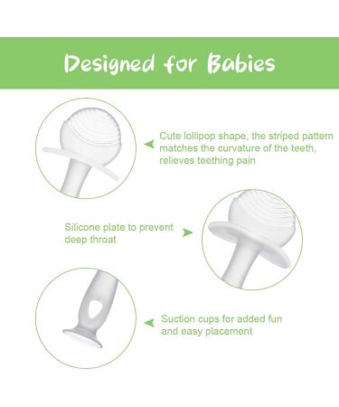 Vicloon Baby Teething Toys 2pcs - Silicone Teether with Anti-Lost Chains - S-Lollipop Design for Sore Gums Pain Relief - Suitable for 2+ Months - Buy Online on GoSupps.com