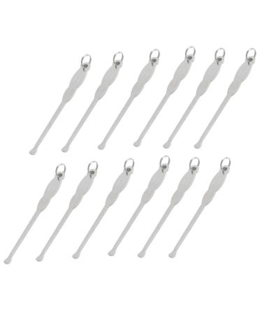 Qtqgoitem 12 Pcs Silver Tone Metal Earpicks Curette Ear Wax Remove Tool (Model: 12a 2c8 f64 258 aab)
