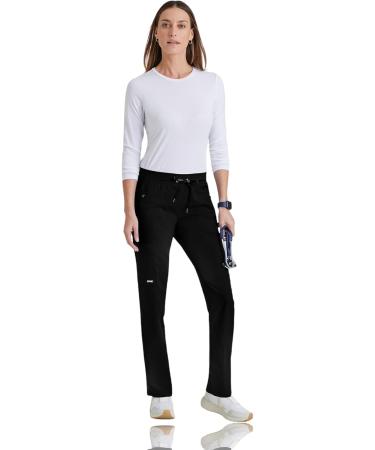 BARCO Grey's Anatomy Scrubs Impact Women's Mid-Rise Stretch Scrub Pant in Black - Size Medium - Buy Online on GoSupps.com