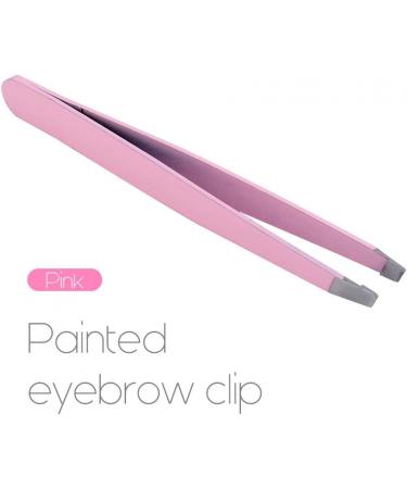 Tweezers For Women Eyebrow Tweezers 1 Pc Black/Pink Eyebrow Tweezer Hair Beauty Slanted Puller Stainless Steel Clips Makeup Tool - Buy Online on GoSupps.com