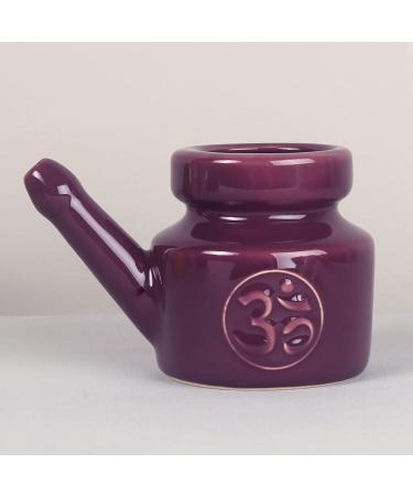 Floahazz 350Ml Ceramic Neti Pot Nose Cleaning Pot Durable Leakproof Spout Pot for Nasal Rinsing Nose Washing Men Women Purple - Buy Online on GoSupps.com