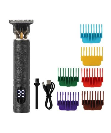 Razors T9 Black Body Hairdresser Shows a Variety of Sizes Comb 1.5mm-9mm Large Capacity Battery Gift Dragon and Phoenix Buddha(145 Dragon)