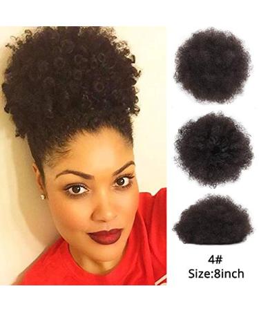 Curly Afro Hair Bun Ponytail Extensions | Natural Synthetic Clip-In Hairpiece for Black Women - Buy Online on GoSupps.com